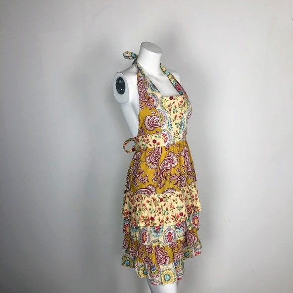 Anthropologie Tops - Anthropologie Halter Apron Ruffle Tiered Floral